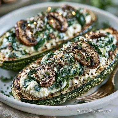 Stuffed Zucchini Boats with Ricotta Recipe Card
