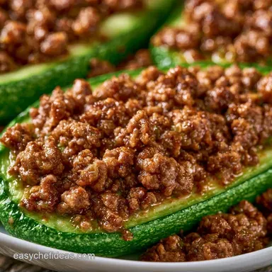 Stuffed Zucchini Boats for 4 Servings Recipe Card