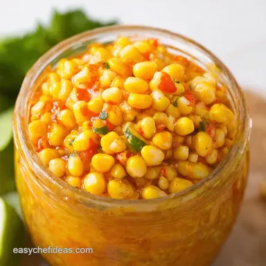 Sweet Spicy Corn Relish Recipe Summer in a Jar Recipe Card