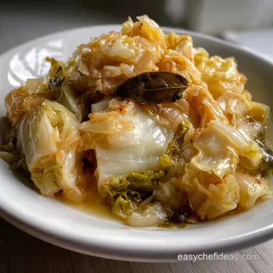 Boiled Cabbage Recipe: Tender Braised Cabbage with Butter Recipe Card