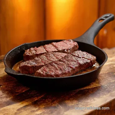 Cast Iron Skillet Steak Cooking My Restaurant Secret Recipe Card