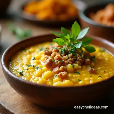 My GoTo Moong dal khichdi Khichdi Creamy Porridge Authentic Ghee Tadka Recipe Card