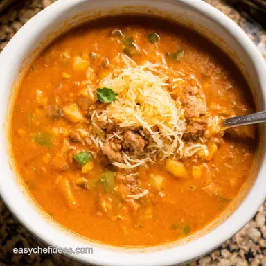 Best Crockpot Cheeseburger Soup Easy Comfort Food Recipe Card