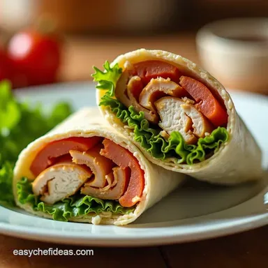 Ultimate Turkey Club Wrap Easy Lunch Recipe Recipe Card