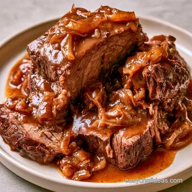 Top Round Roast Onion Gravy for 8 Servings Recipe Card