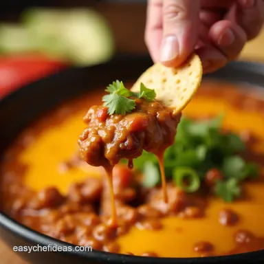 Touchdown Chili Cheese Dip Game Day Easy Appetizers Recipe Card