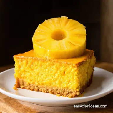 Tropical Upside Down Pineapple Cake Retro Delight Recipe Card