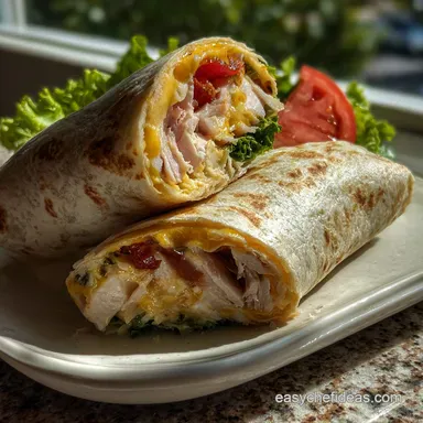 School Lunch Idea for Kids with Turkey and Cheese Wrap in 25 Minutes Recipe Card
