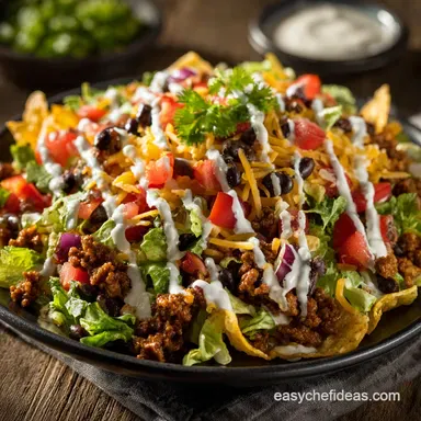 Taco Salad Recipe The Ultimate TexMex Main Dish with Creamy Dressing Recipe Card