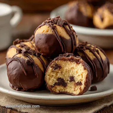 Safe Ultimate Chocolate Covered Cookie Dough Bites NoBake Truffles Recipe Card