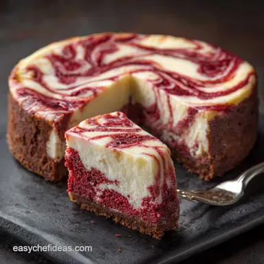 Red Velvet Cheesecake: Ultimate Swirl Recipe (No-Crack) Recipe Card