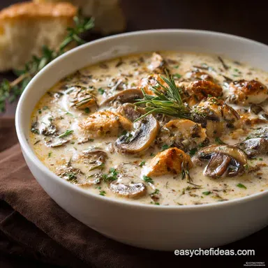 Creamy Chicken and Mushroom Soup: Our Velvety Classic Recipe Recipe Card