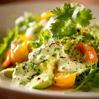 Zesty Avocado Cilantro Buttermilk Dressing Ultra-Creamy Easy Recipe Recipe Card