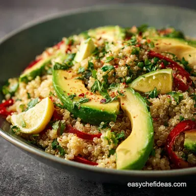 Our Best Zesty Avocado Quinoa Salad Healthy Lunch Ready in 50 Mins Recipe Card