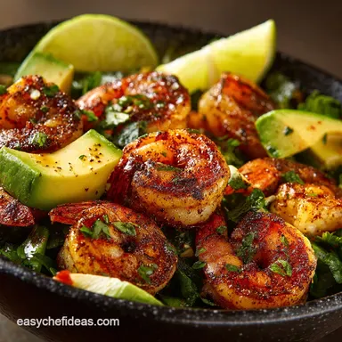 Zesty Lime Shrimp and Avocado Salad: Quick 40-Minute Healthy Dinner Recipe Card