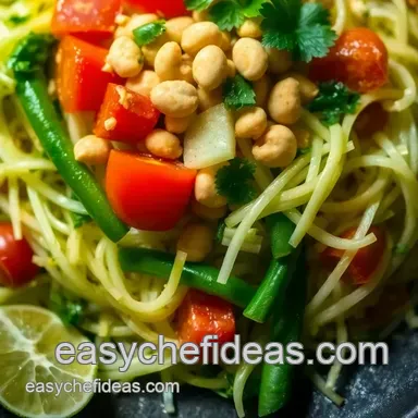Zesty Thai Som Tam: A Fresh Green Papaya Salad Adventure Recipe Card