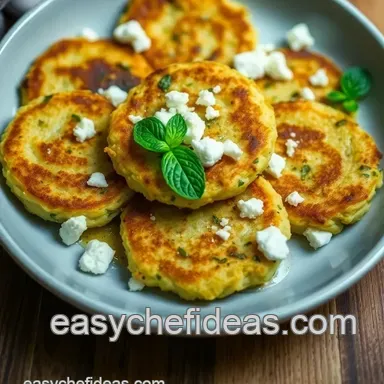 Easy Zucchini Recipes: Crispy Fritters with Feta & Mint Recipe Card