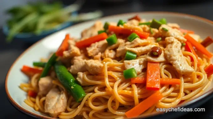 Classic Chow Mein with Stir-Fried Vegetables and Chicken
