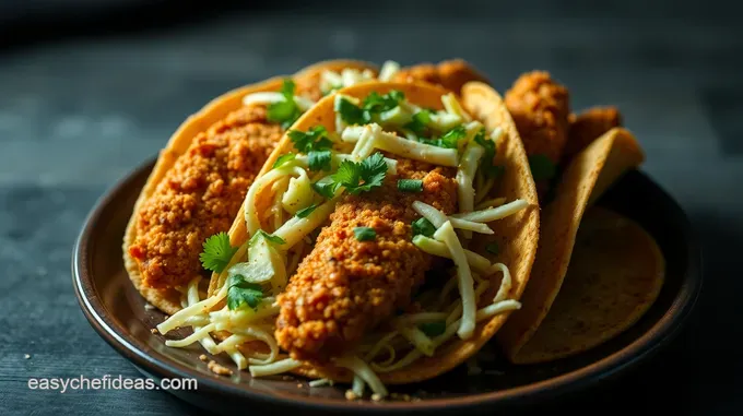 Crispy Chicken Finger Tacos with Zesty Lime Slaw