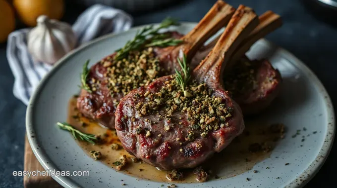 Herb-Crusted Greek Lamb Chops with Tzatziki