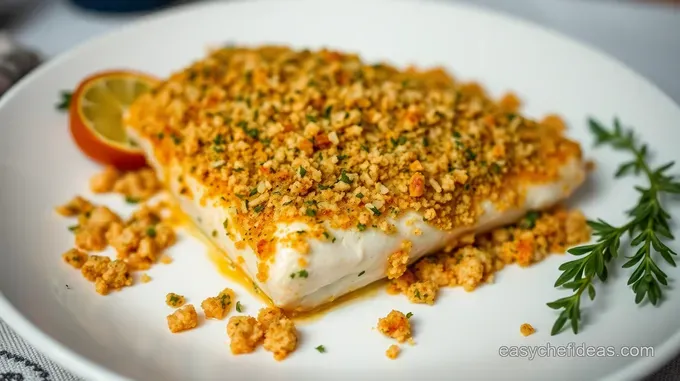 Herb-Crusted Monkfish with Lemon Butter Sauce
