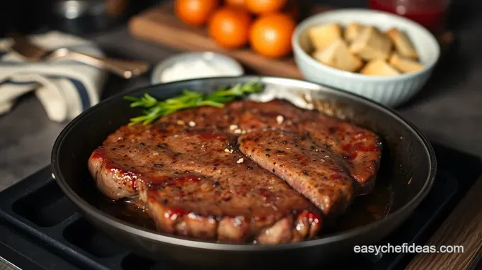 Pan-Seared Steak with Red Wine Reduction