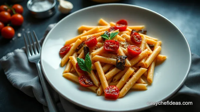 Savory Mediterranean Pasta with Roasted Red Peppers