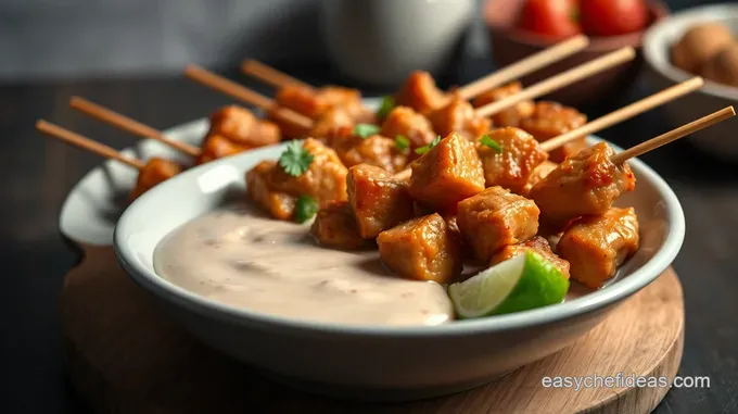 Savory Peanut Satay Skewers with Dipping Sauce