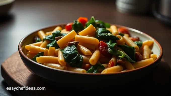 Savory Spinach and Sun-Dried Tomato Pasta Bake