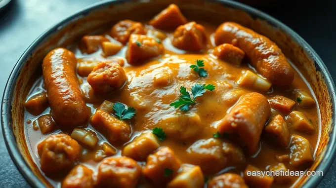 Spiced Curry Sausages with Coconut Sauce