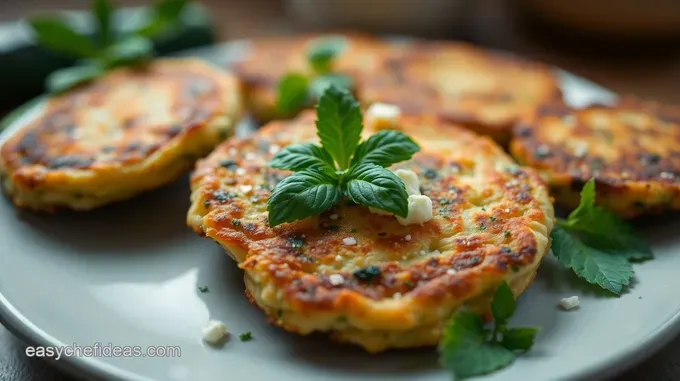 Zucchini Fritters with Feta and Mint