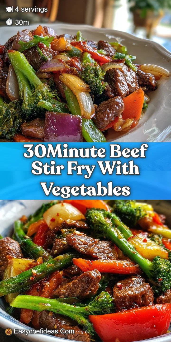 Close-up of glistening beef stir-fry highlighting juicy beef, crisp-tender vegetables, and a glossy, flavorful sauce. Read...