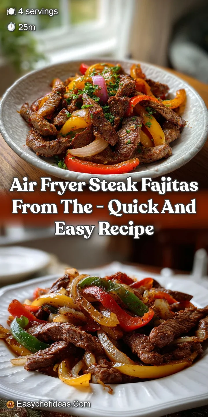 Sizzling steak and colorful bell peppers spilling from a hot skillet, vibrant with char marks and glistening with oil.