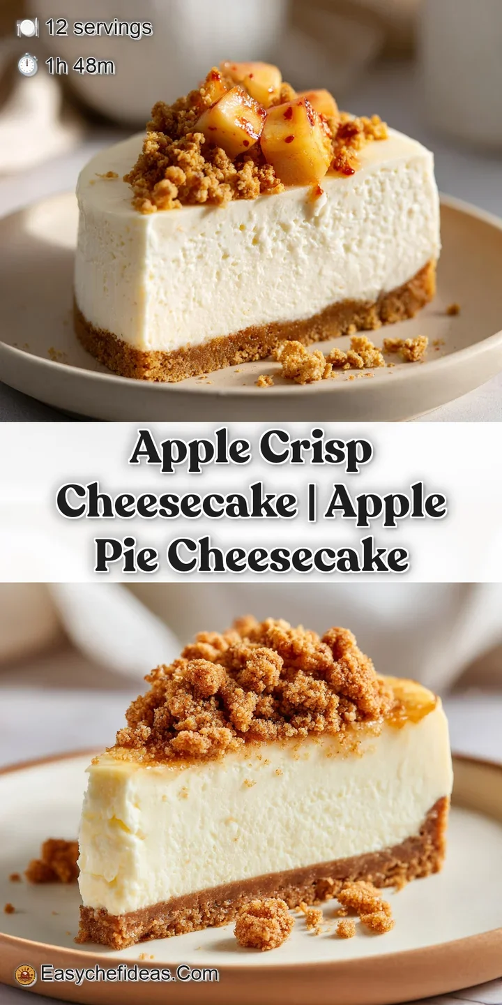 Close-up of a golden brown oat crumble topping meeting a smooth ivory cream layer and tender, spiced apple filling