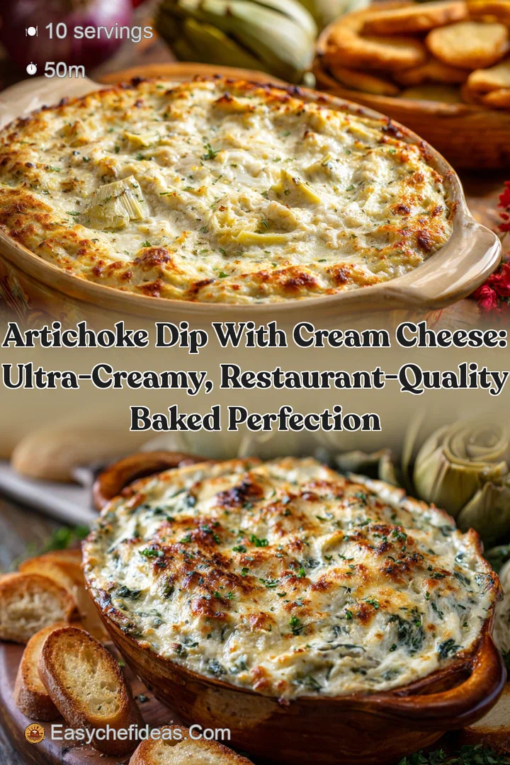 Artichoke Dip with Cream Cheese: Ultra-Creamy Restaurant-Quality Baked Perfection