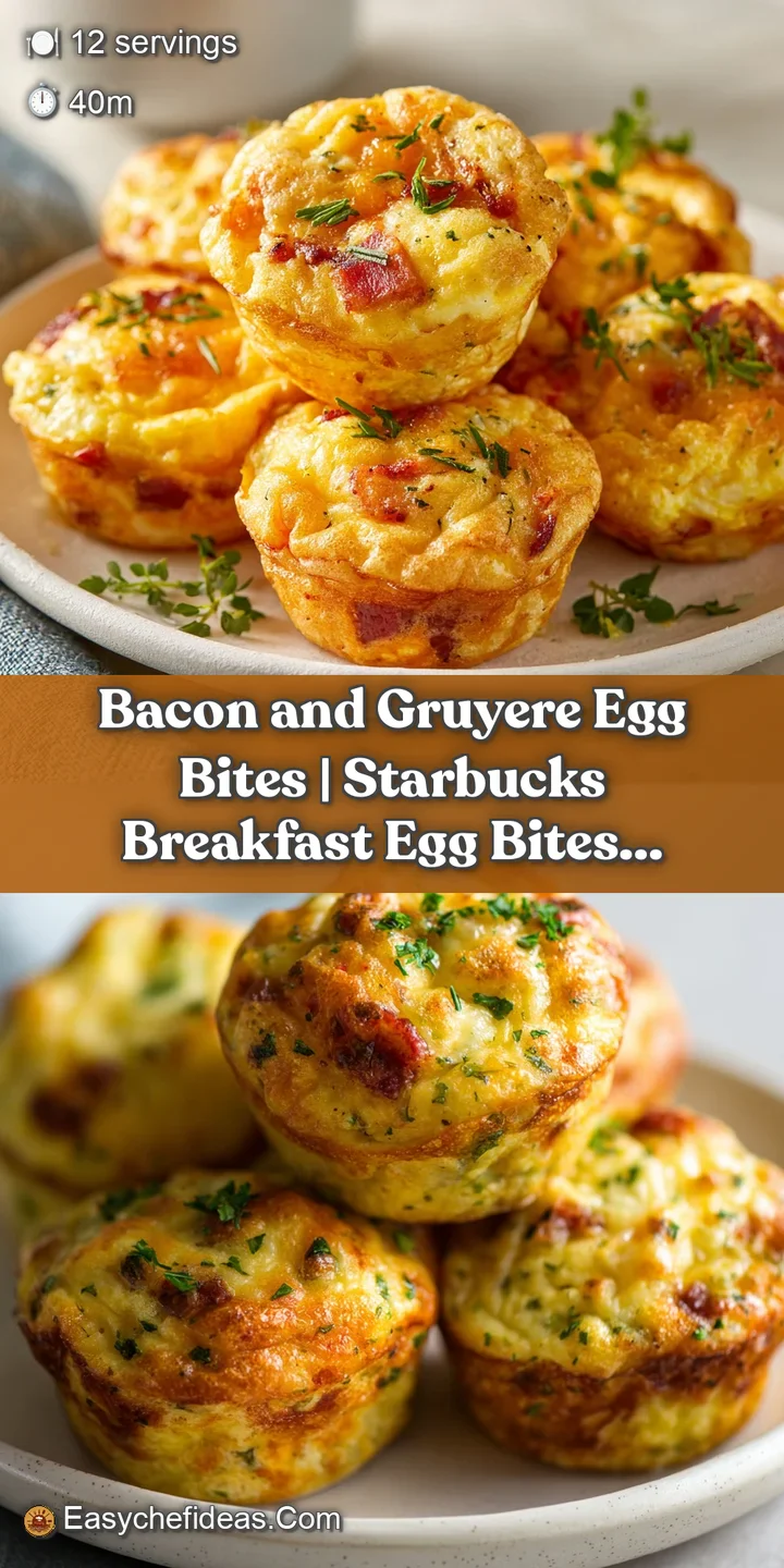 Close-up of a tender, golden egg bite revealing melted cheese and savory bacon crumbles within.