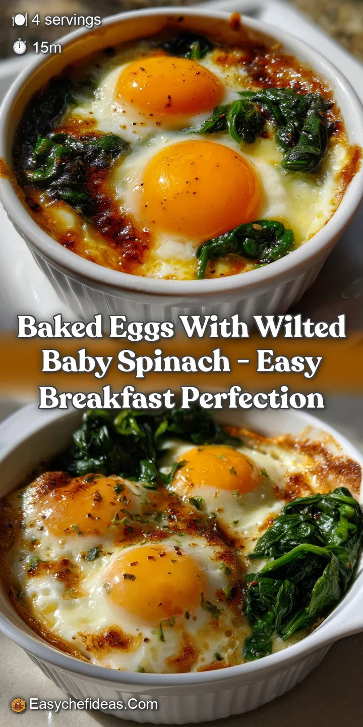 Baked Eggs with Wilted Baby Spinach - Easy Breakfast Perfection