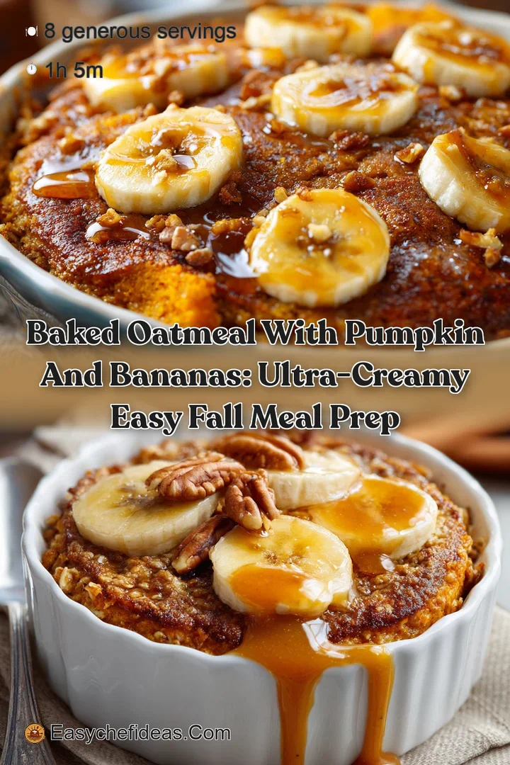 Baked Oatmeal with Pumpkin and Bananas: Ultra-Creamy Easy Fall Meal Prep