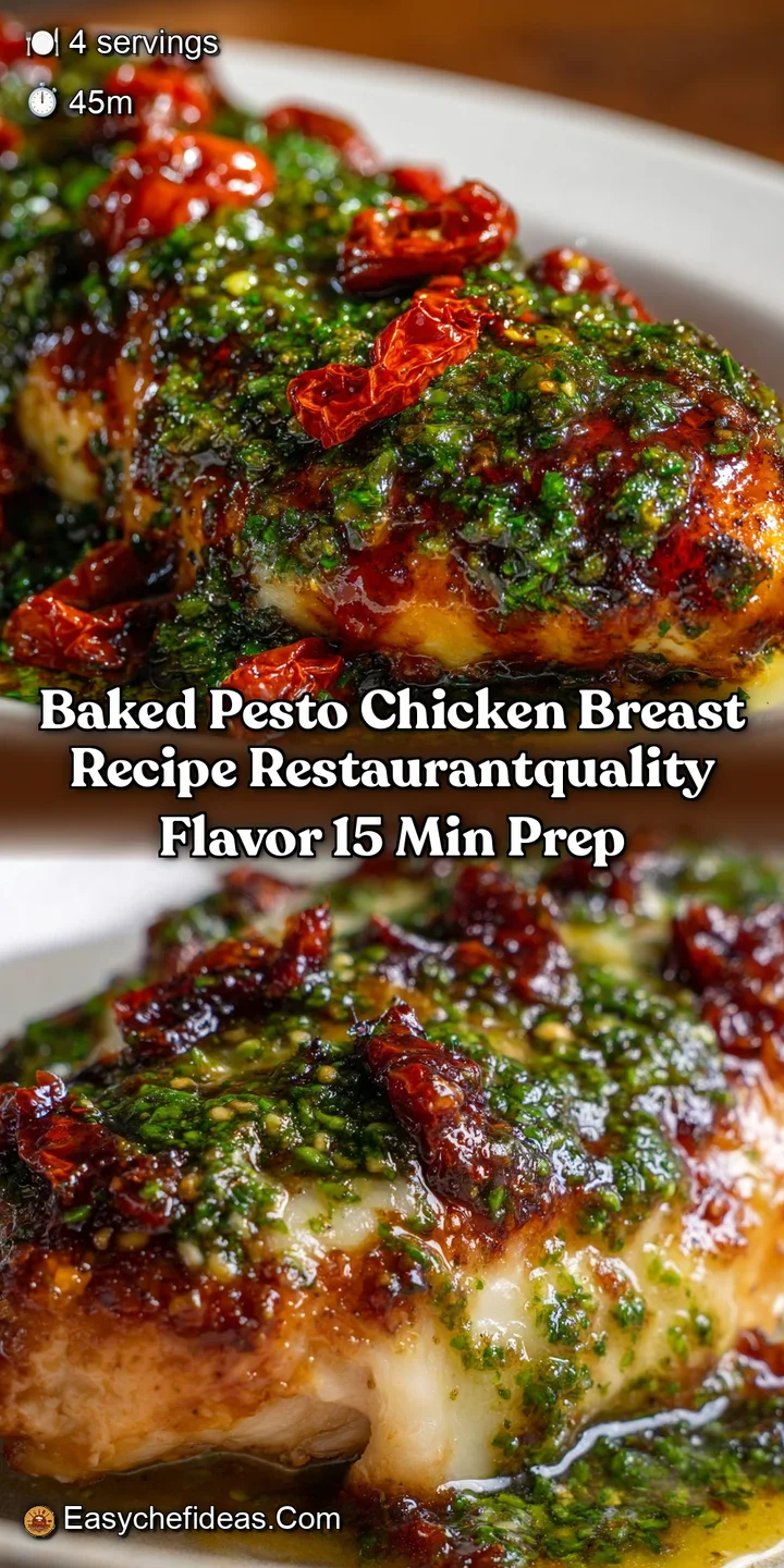 Baked Pesto Chicken Breast Recipe RestaurantQuality Flavor 15 Min Prep
