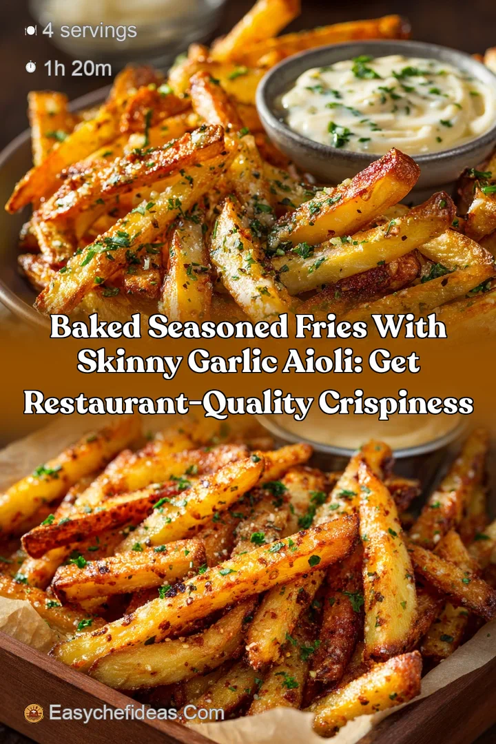 Baked Seasoned Fries with Skinny Garlic Aioli: Get Restaurant-Quality Crispiness