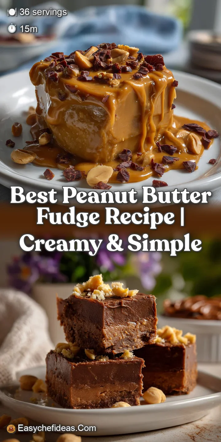 Close-up of a fudge square, glistening with oil, showing a dense, fudgy interior with visible peanut butter swirls and a h...