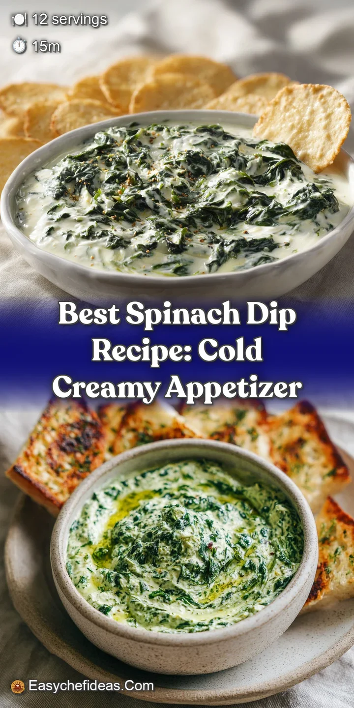 Close-up shows the rich texture of the spinach dip, flecked with green, promising a flavorful, comforting experience.