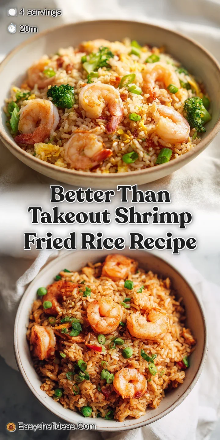 Close-up of glossy fried rice with juicy shrimp; steam rising from the dish promises a warm, savory, and satisfying bite.