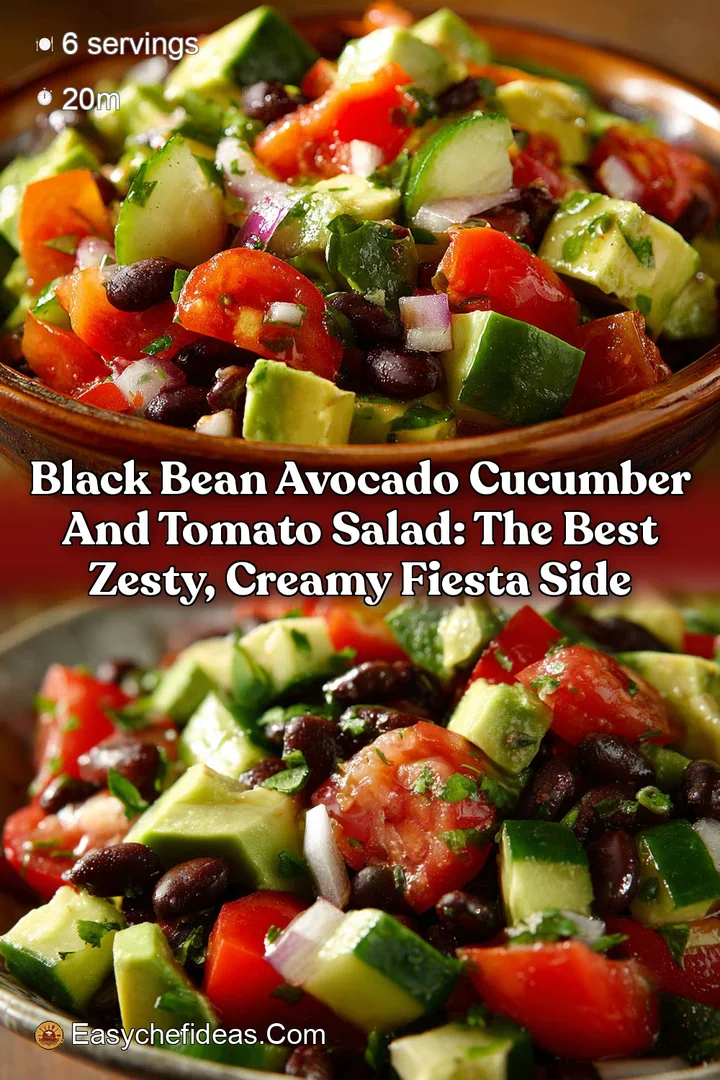 Black Bean Avocado Cucumber and Tomato Salad: The Best Zesty Creamy Fiesta Side