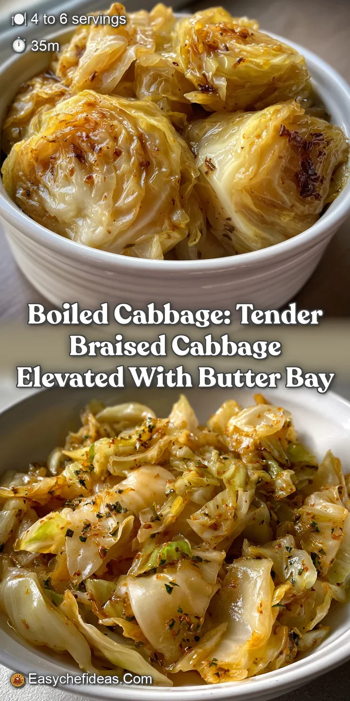 Boiled Cabbage: Tender Braised Cabbage Elevated with Butter Bay