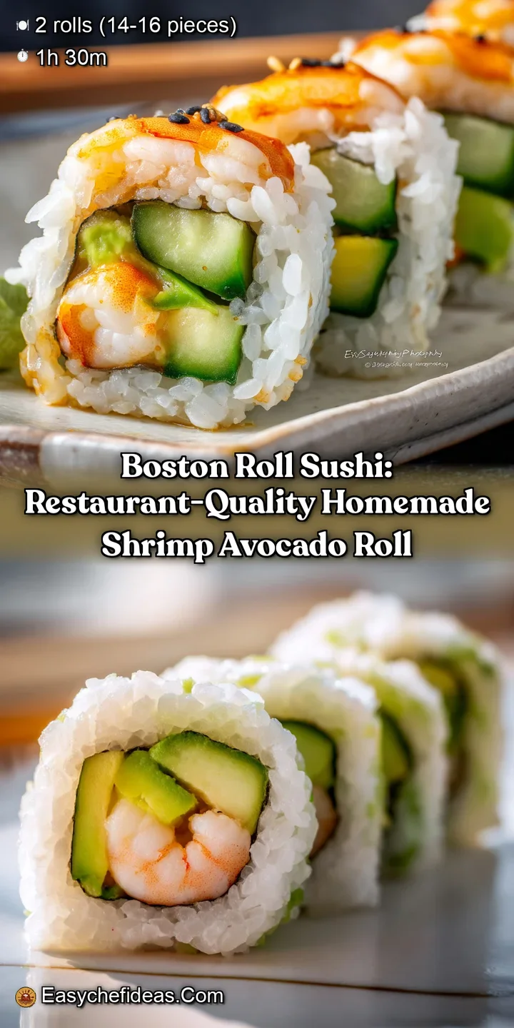 Boston Roll Sushi: Restaurant-Quality Homemade Shrimp Avocado Roll