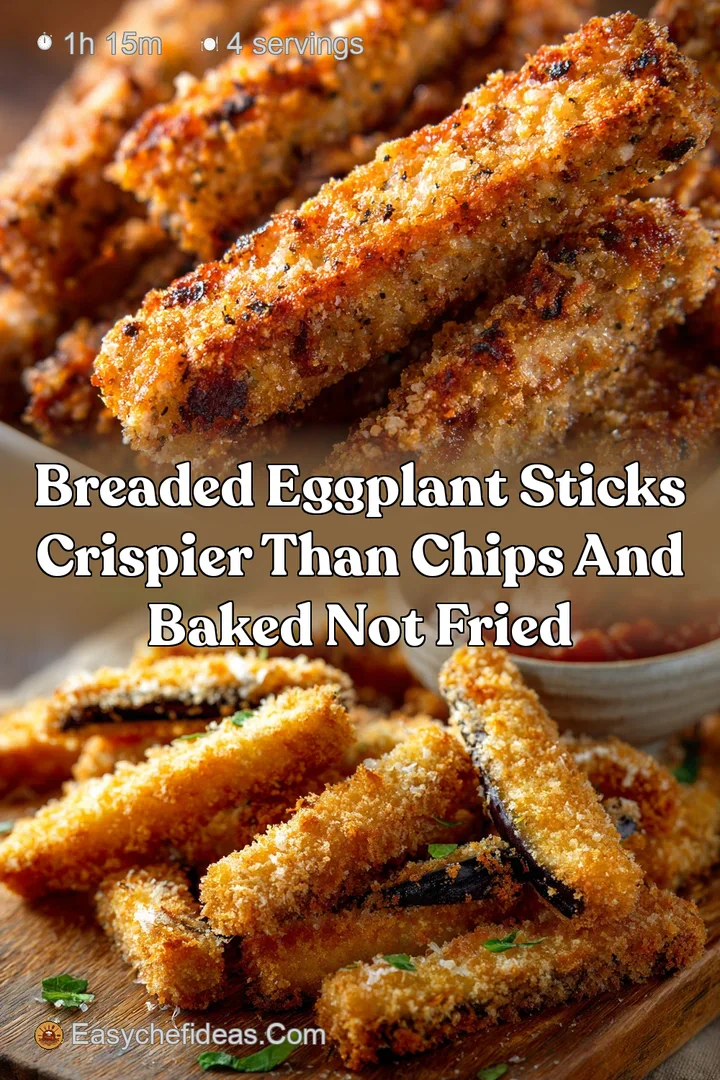 Breaded Eggplant Sticks Crispier Than Chips and Baked Not Fried