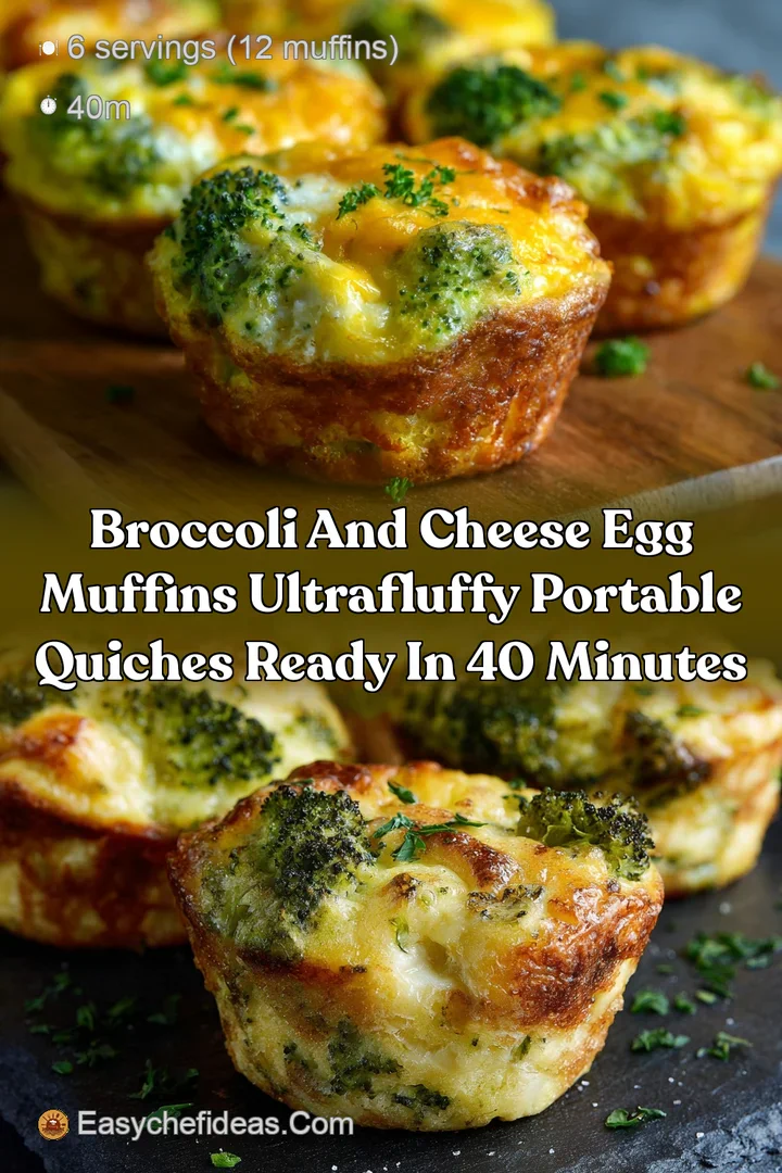 Broccoli and Cheese Egg Muffins UltraFluffy Portable Quiches Ready in 40 Minutes