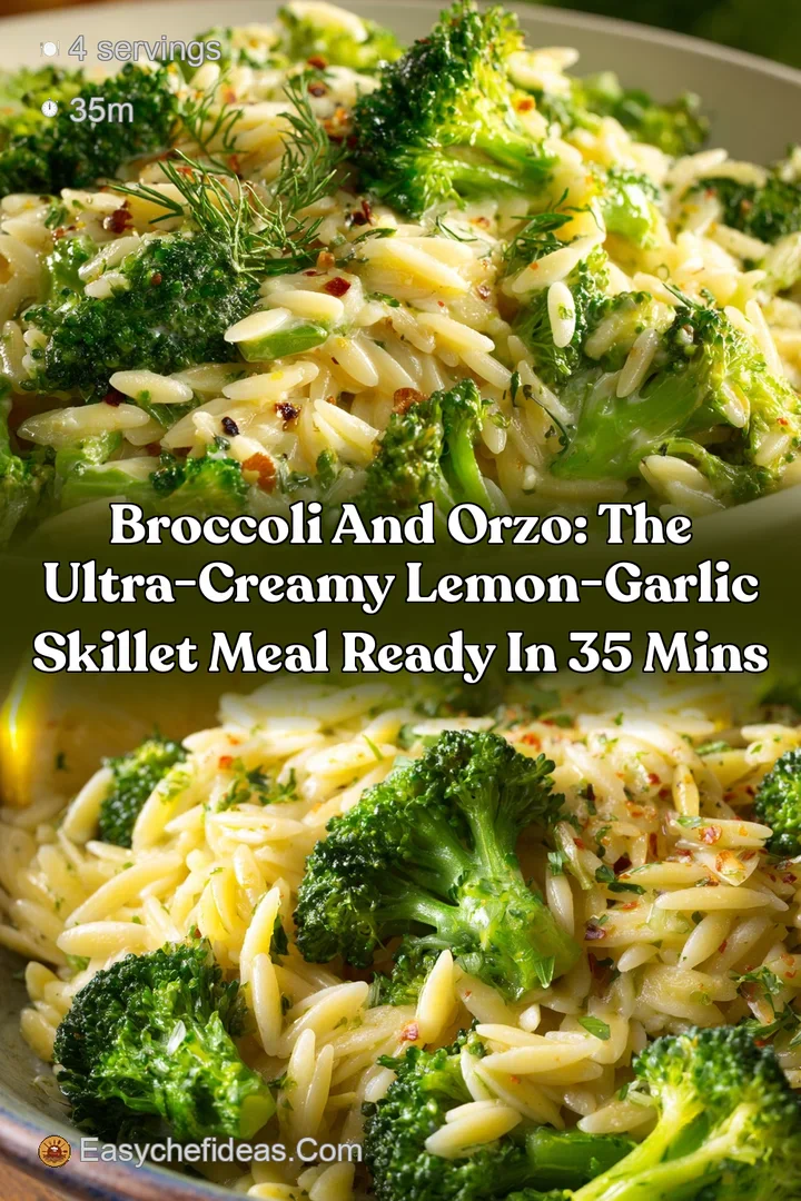 Broccoli and Orzo: The Ultra-Creamy Lemon-Garlic Skillet Meal Ready in 35 Mins