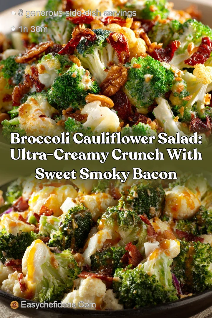 Broccoli Cauliflower Salad: Ultra-Creamy Crunch with Sweet Smoky Bacon